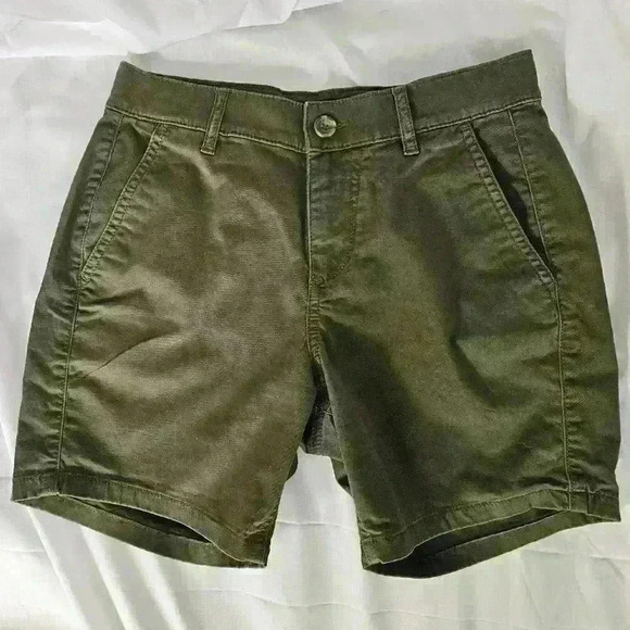 Express Army Green Mid Rise Bermuda Shorts, Size 2 - Picture 1 of 7